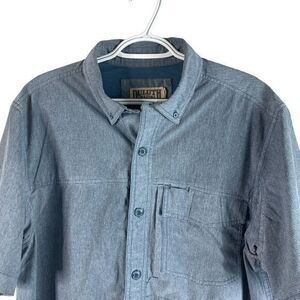 Duluth Vented Outdoor Shirt Mens M Blue Standard Fit S/S Stretch‎ Hiking Fishing